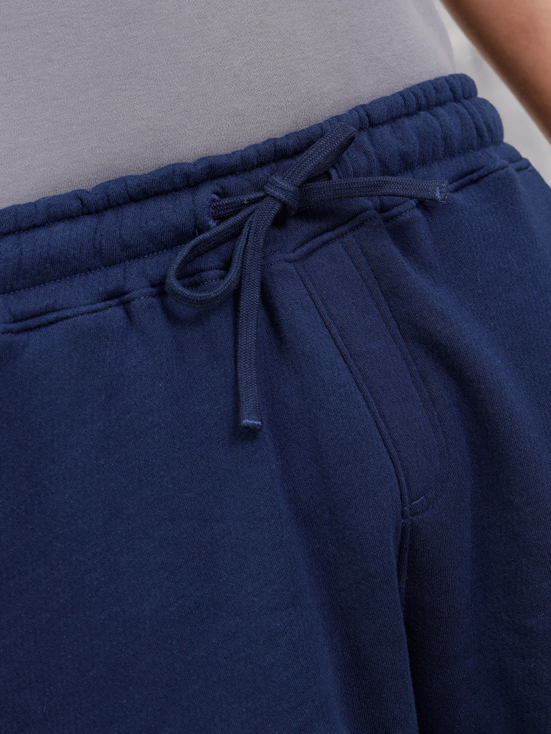 Cotton Terry Slim Fit Shorts I Navy Blue - Image 5
