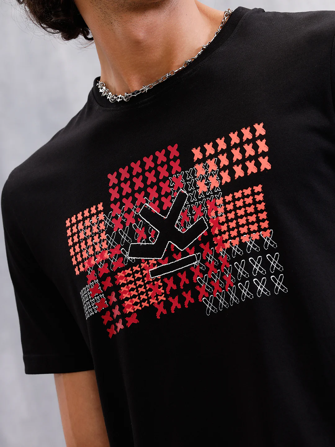 Cross Stitch Inspired Brand Carrier With Embroidery And Print | Black - Image 8