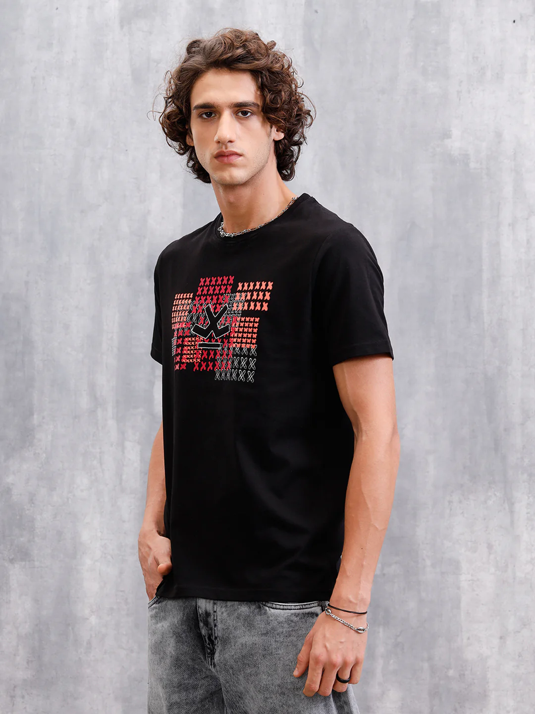 Cross Stitch Inspired Brand Carrier With Embroidery And Print | Black - Image 9