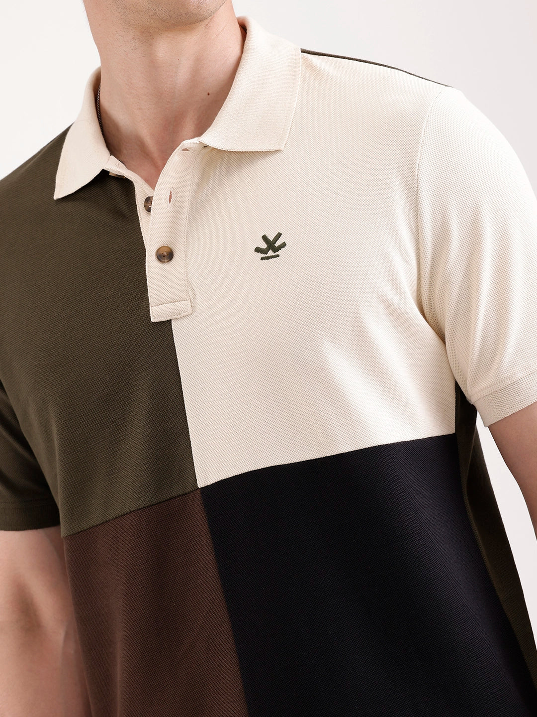 Cut & Sew Polo T-Shirt   |  Olive - Image 5