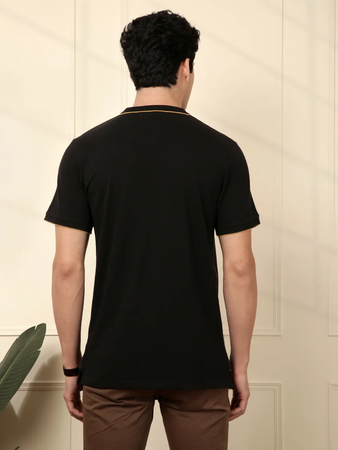 Cut & Sew Printed Stripes Polo T-Shirt - Image 3