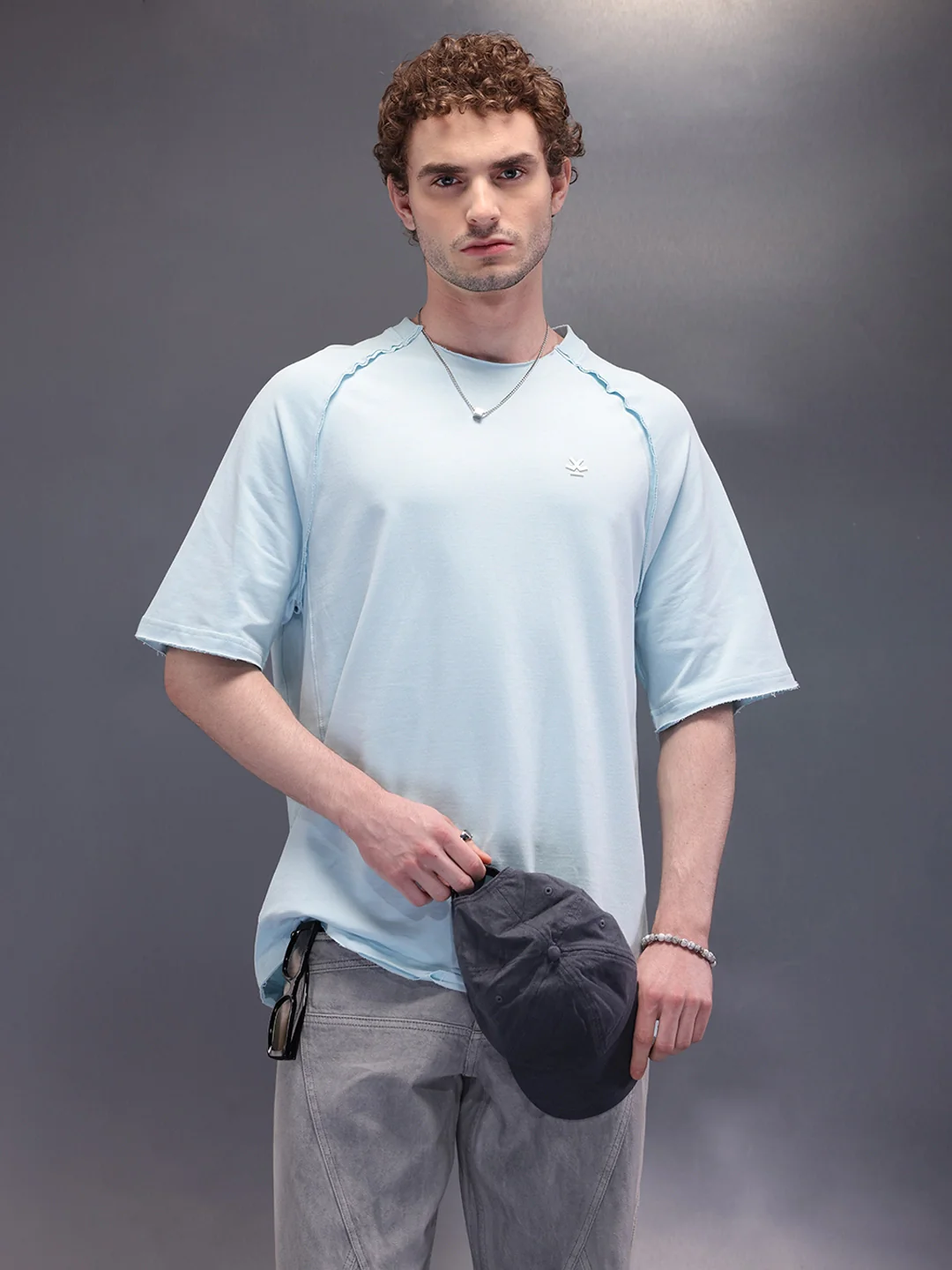 Cut & Sue Oversized T-Shirt | Light Blue - Image 3