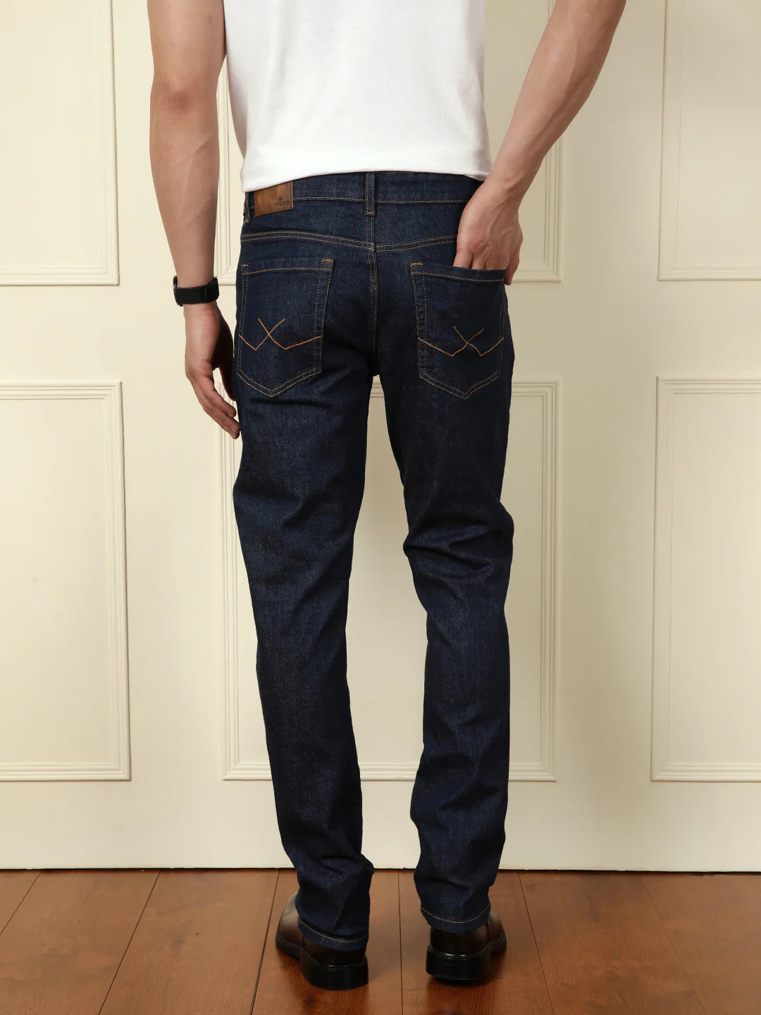 Casual Light Fade Straight Fit Jeans | Dark Blue - Image 3