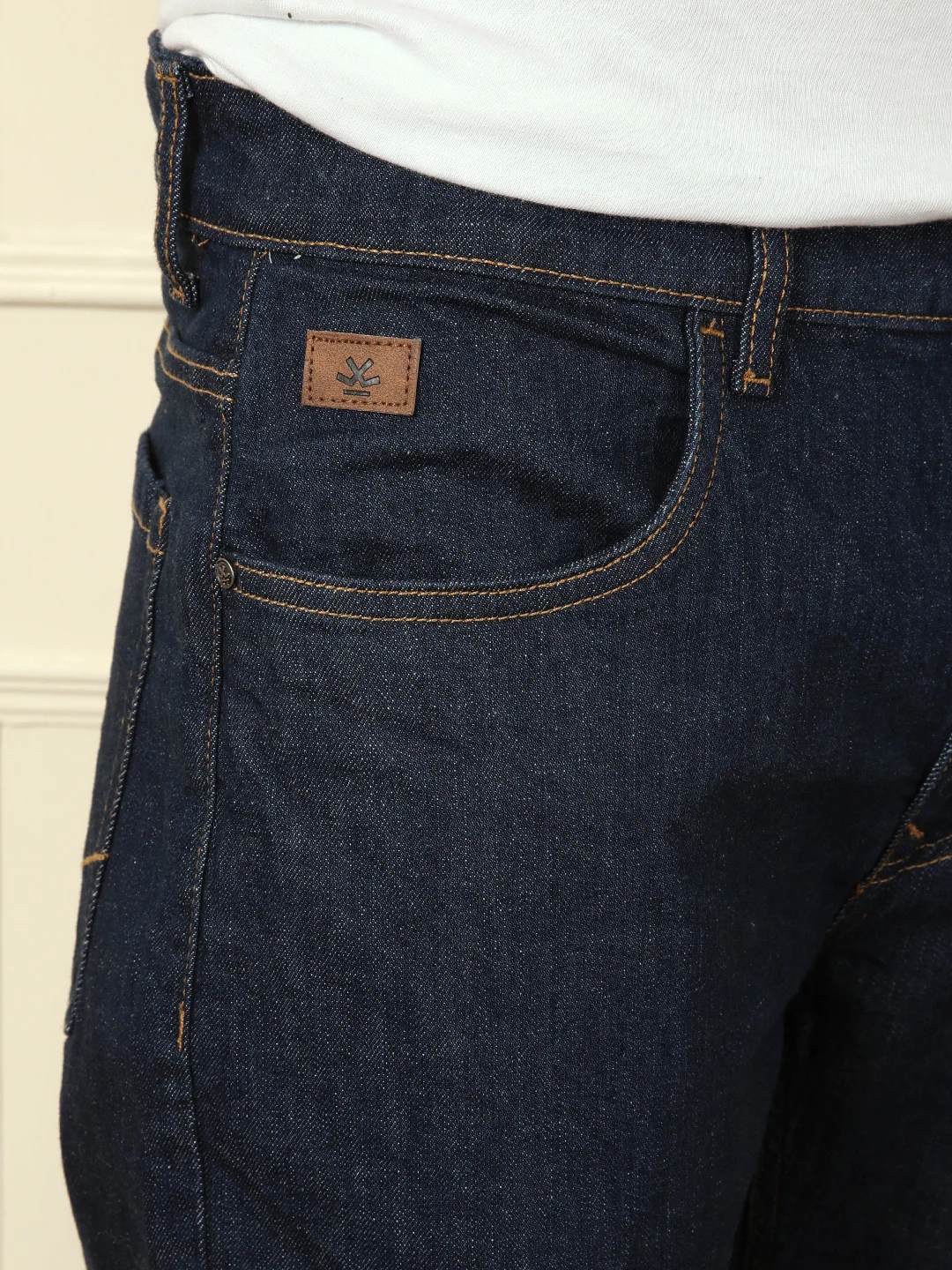 Casual Light Fade Straight Fit Jeans | Dark Blue - Image 5
