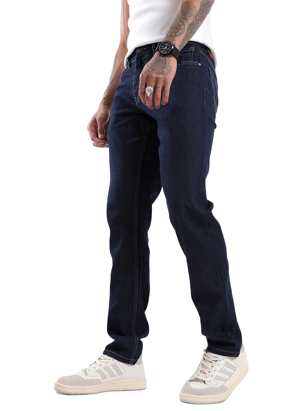 Dark Blue Stride Basic Jeans - Image 4