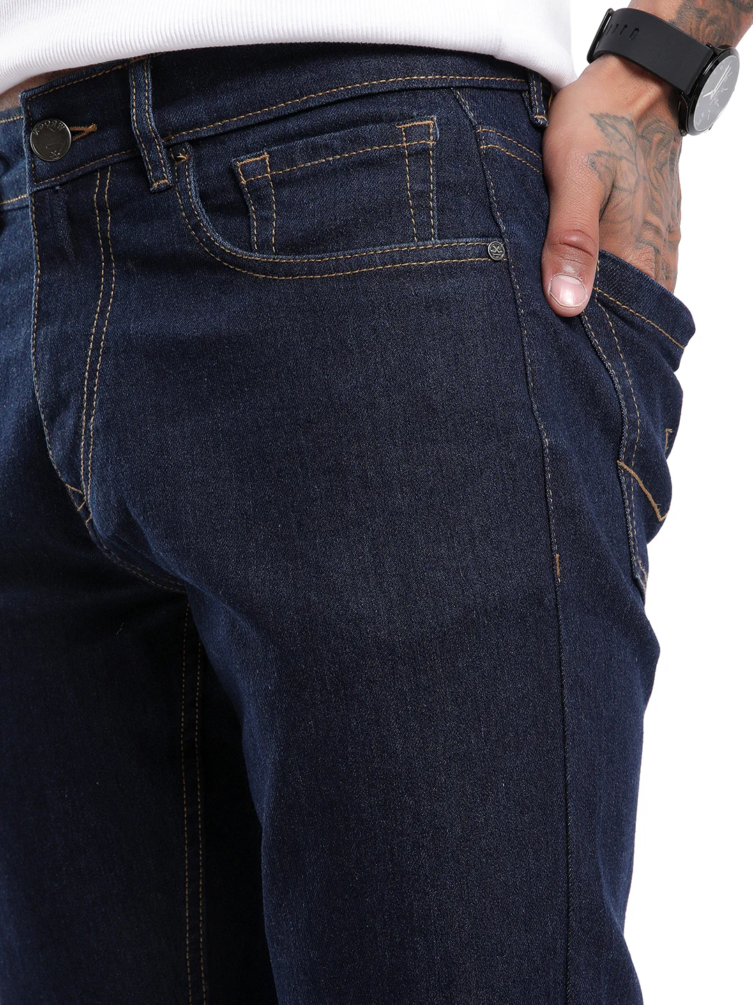 Dark Blue Stride Basic Jeans - Image 5