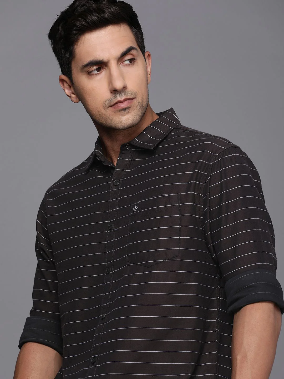 Dark Brown Striped Shirt - Image 3