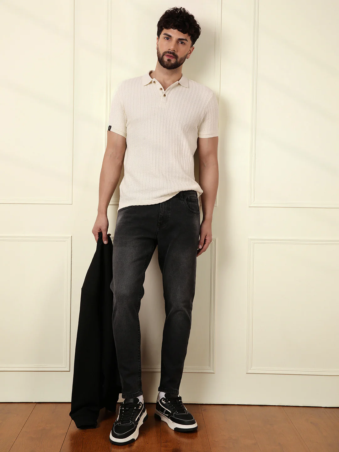 Casual Fade Skinny Fit Jeans | Dark Grey - Image 2