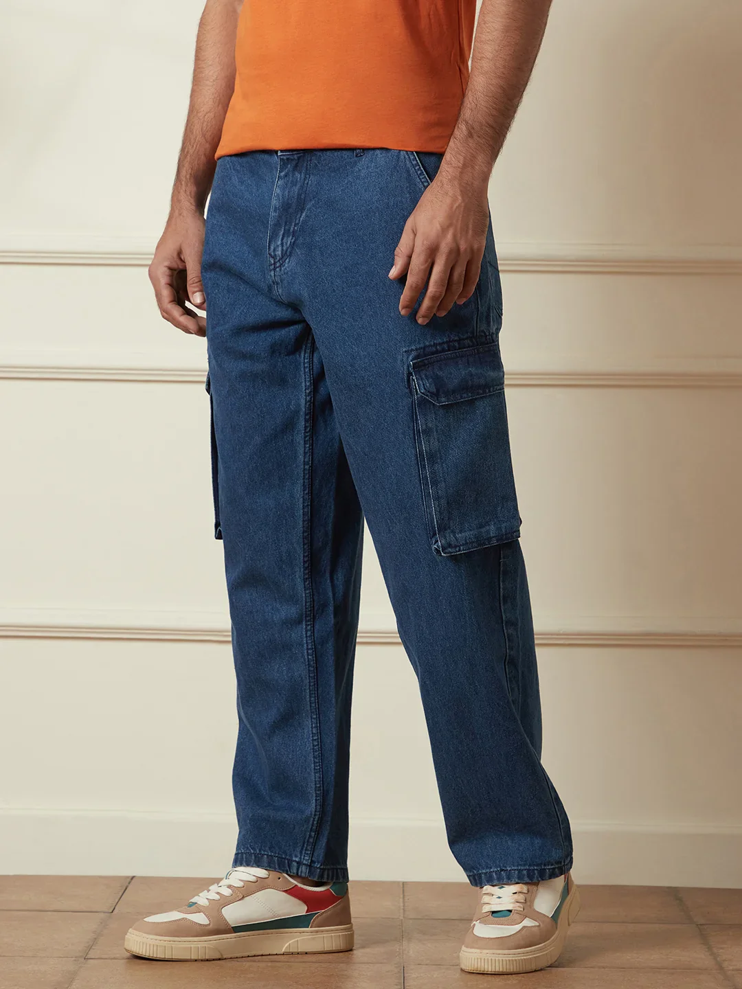 Loose Fit Darkstone Denim Cargo | Blue - Image 4