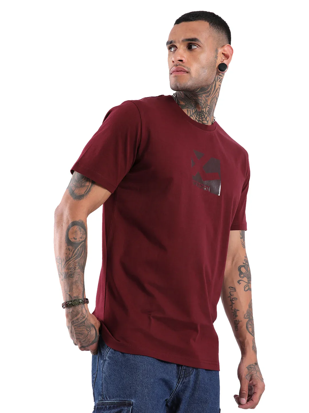 Deep Wine Comfort Fit T-Shirt - Image 4