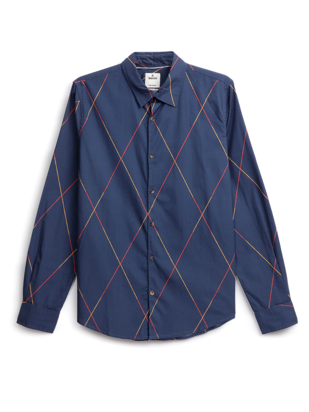 Diagonal Lines Navy Shirt - Image 8