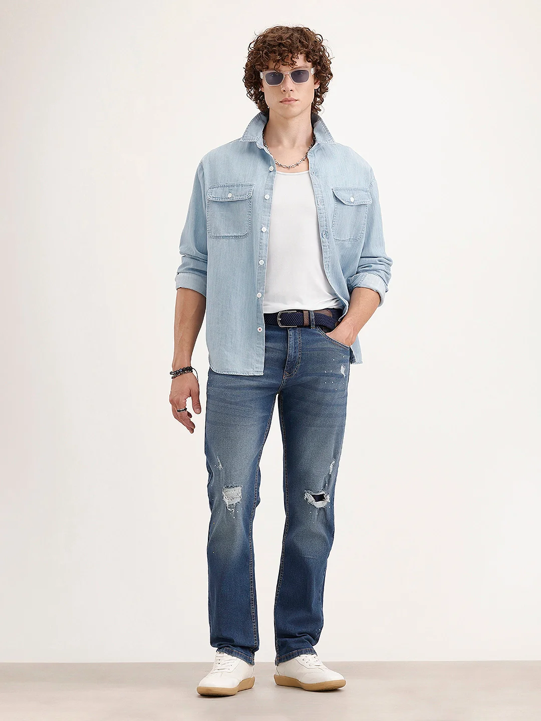 Distressed Anti Fit Denim Jeans | Blue - Image 2