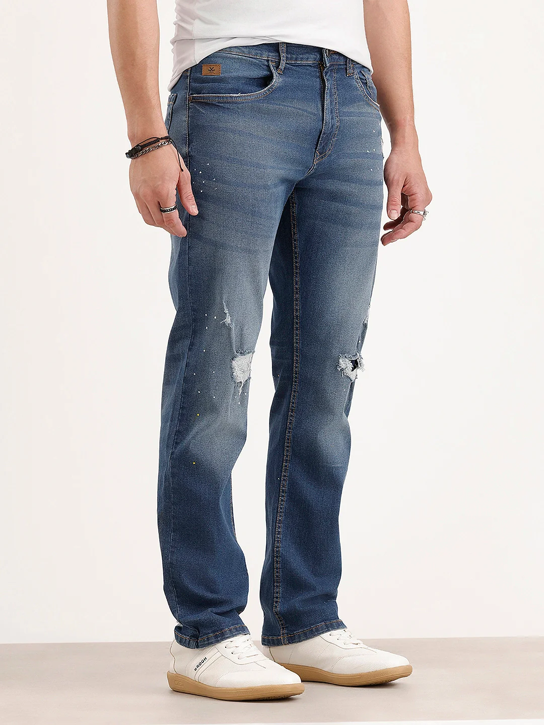 Distressed Anti Fit Denim Jeans | Blue - Image 4