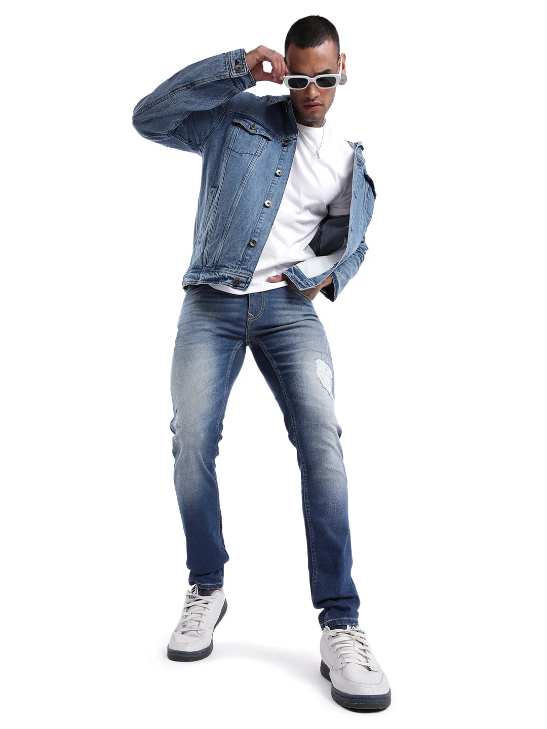 Distressed Blue Blaze Denim Jeans - Image 2