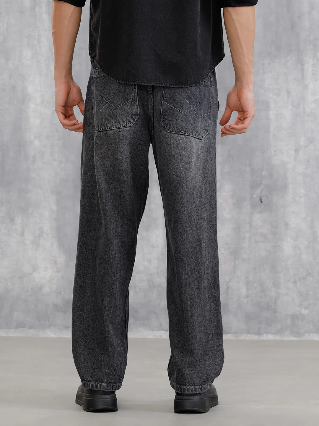 Distressed Carpenter Loose Fit Jeans | Charcoal - Image 3