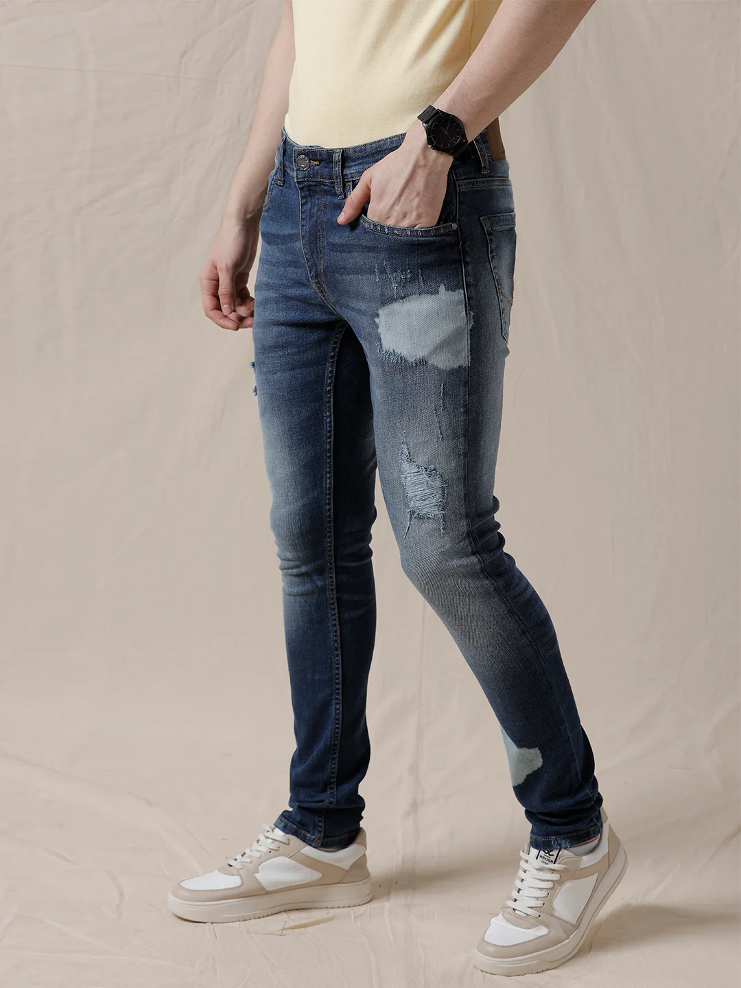 Distressed Medstone Blue Jeans - Image 4