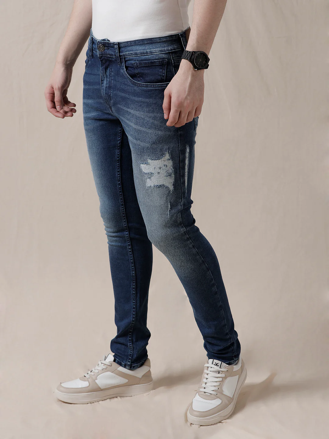 Distressed Wrogn Tapered Fit Jeans - Image 4