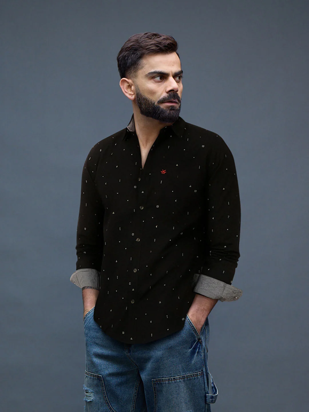 Dots & Dashes Black AOP Shirt
