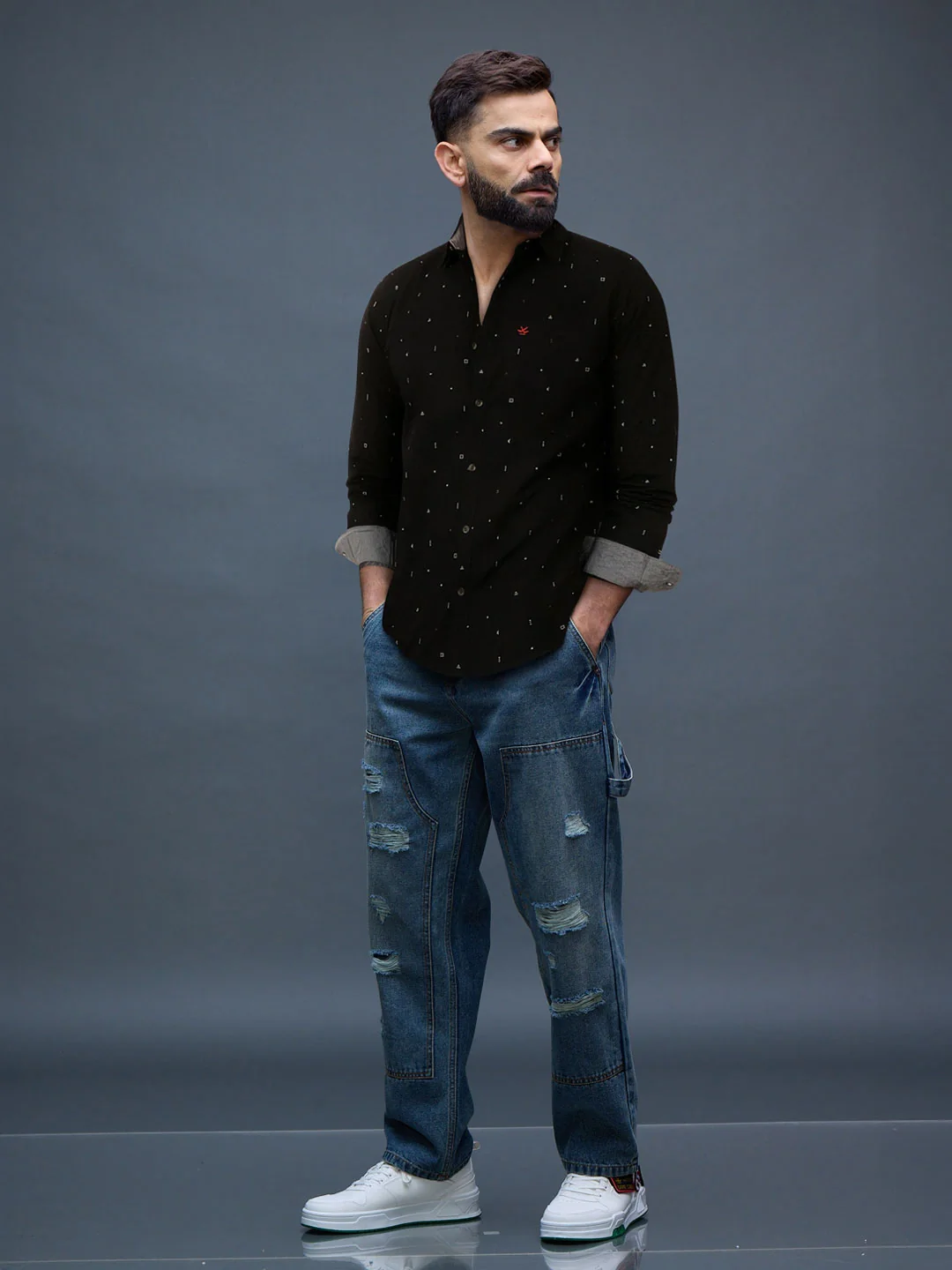 Dots & Dashes Black AOP Shirt - Image 2