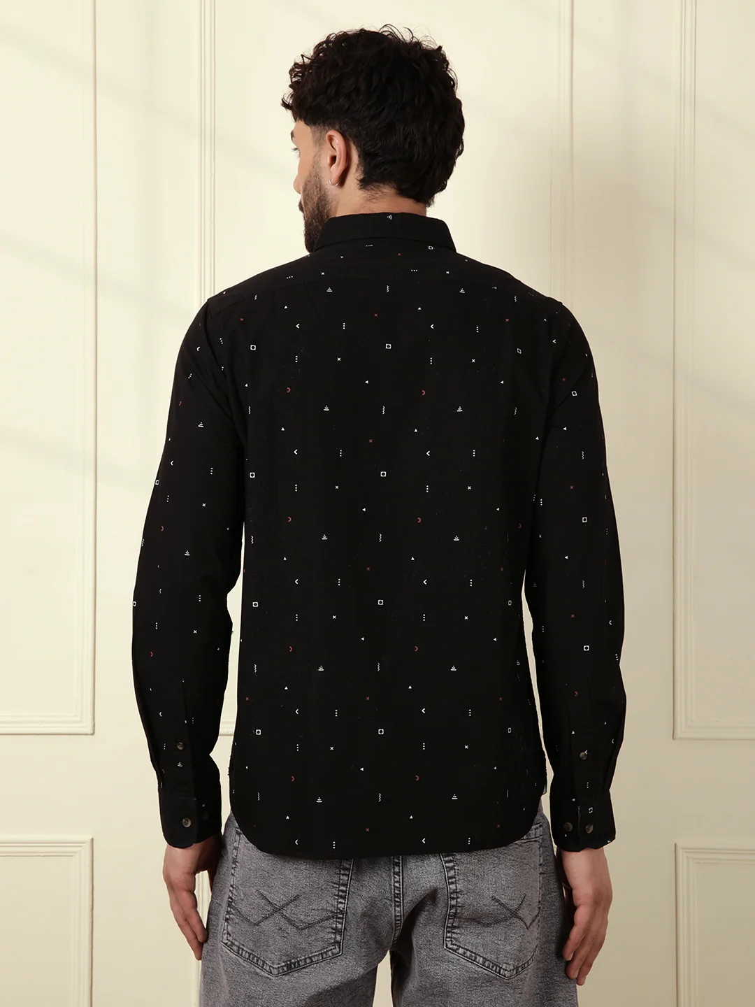 Dots & Dashes Black AOP Shirt - Image 5