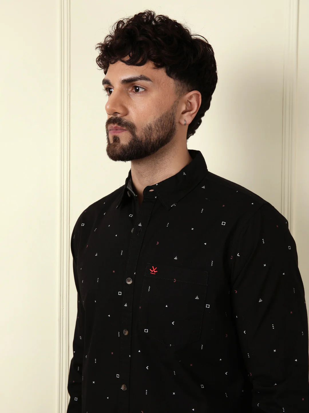 Dots & Dashes Black AOP Shirt - Image 8
