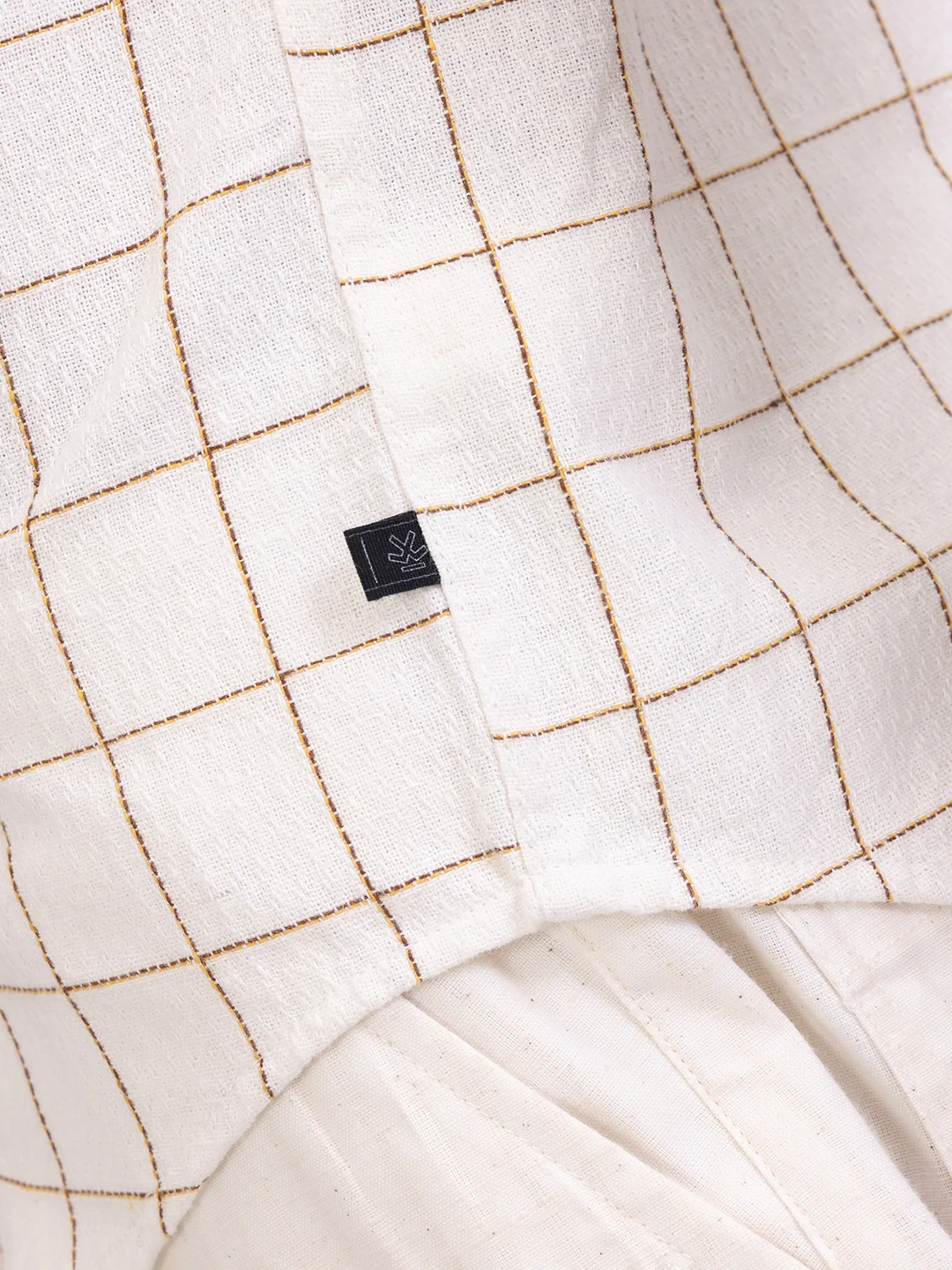 Double Pocket Checkered Shirt | Beige - Image 5