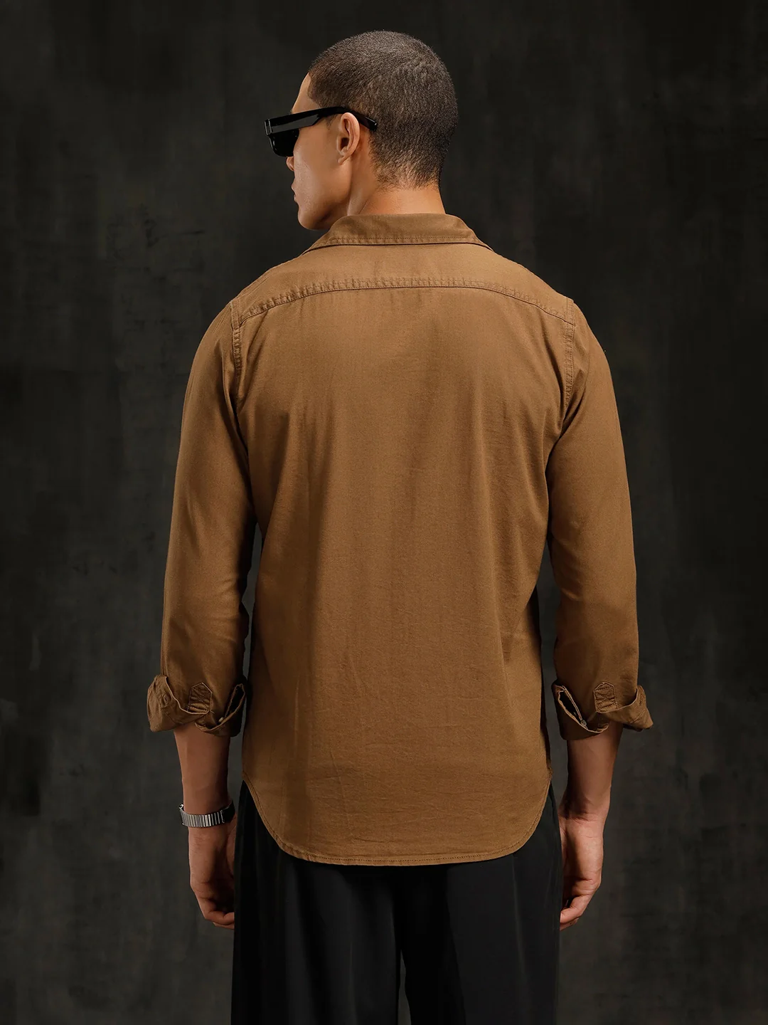 Double Pocket Overdyed Shirt | Khaki - Image 3