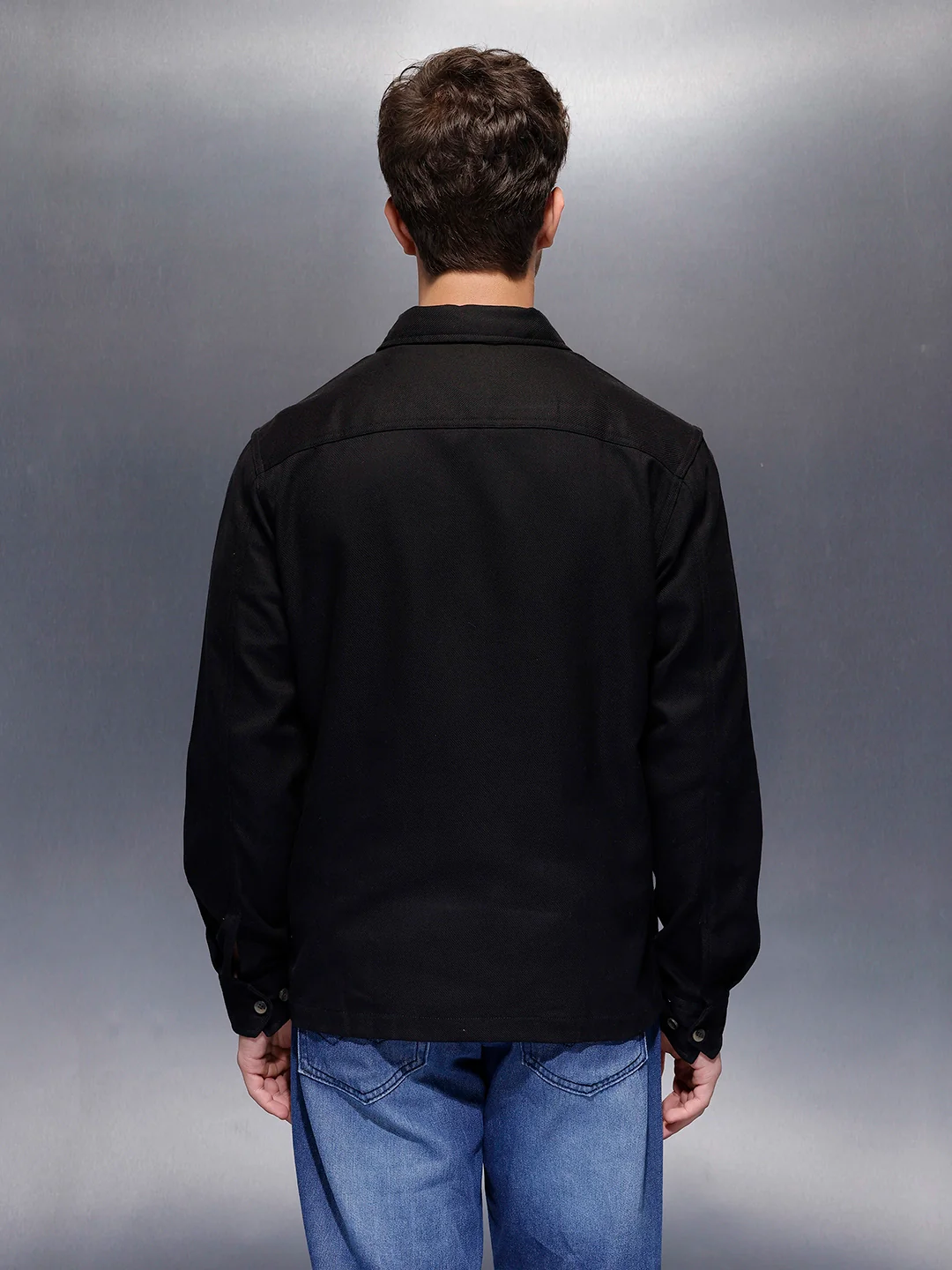 Double Pocket Oversized Jacket  | Black - Image 3