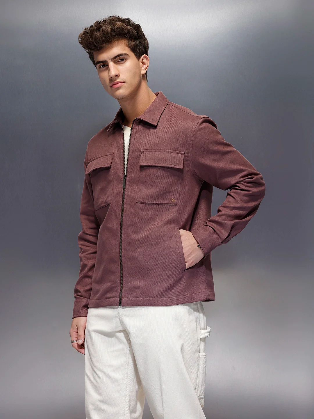 Double Pocket Oversized Jacket  | Peach - Image 4
