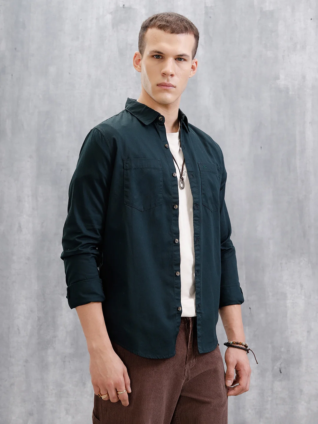 Double Pocket Regular Fit Shirt | Dark Blue - Image 4
