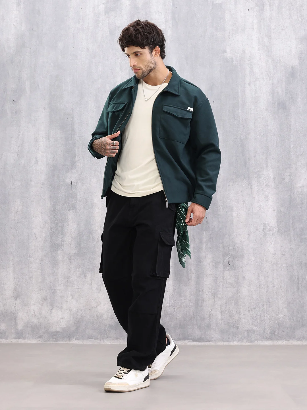 Effortless Layering Utility Oversized Fit Jacket | Dark Green - Image 2