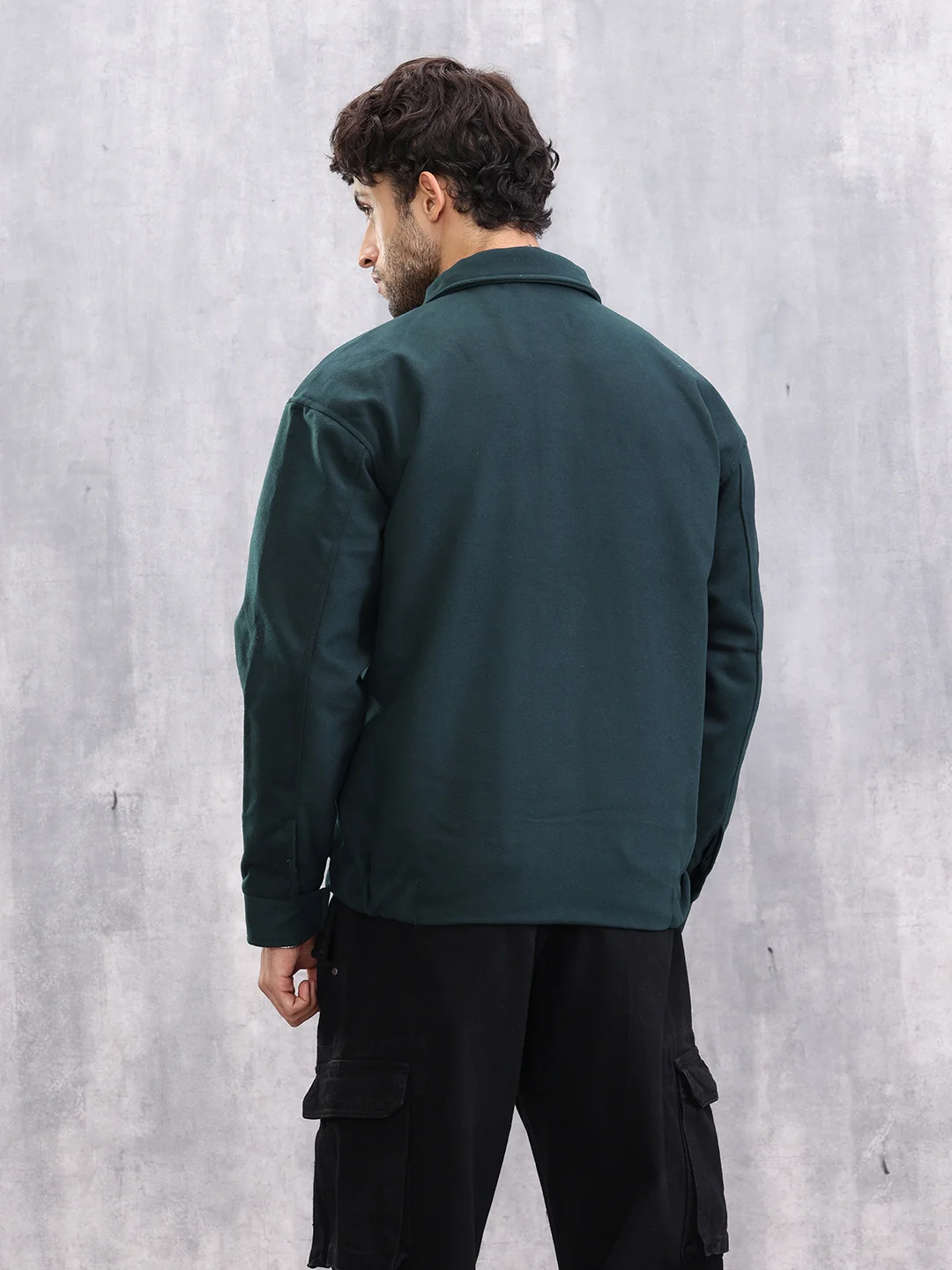 Effortless Layering Utility Oversized Fit Jacket | Dark Green - Image 3