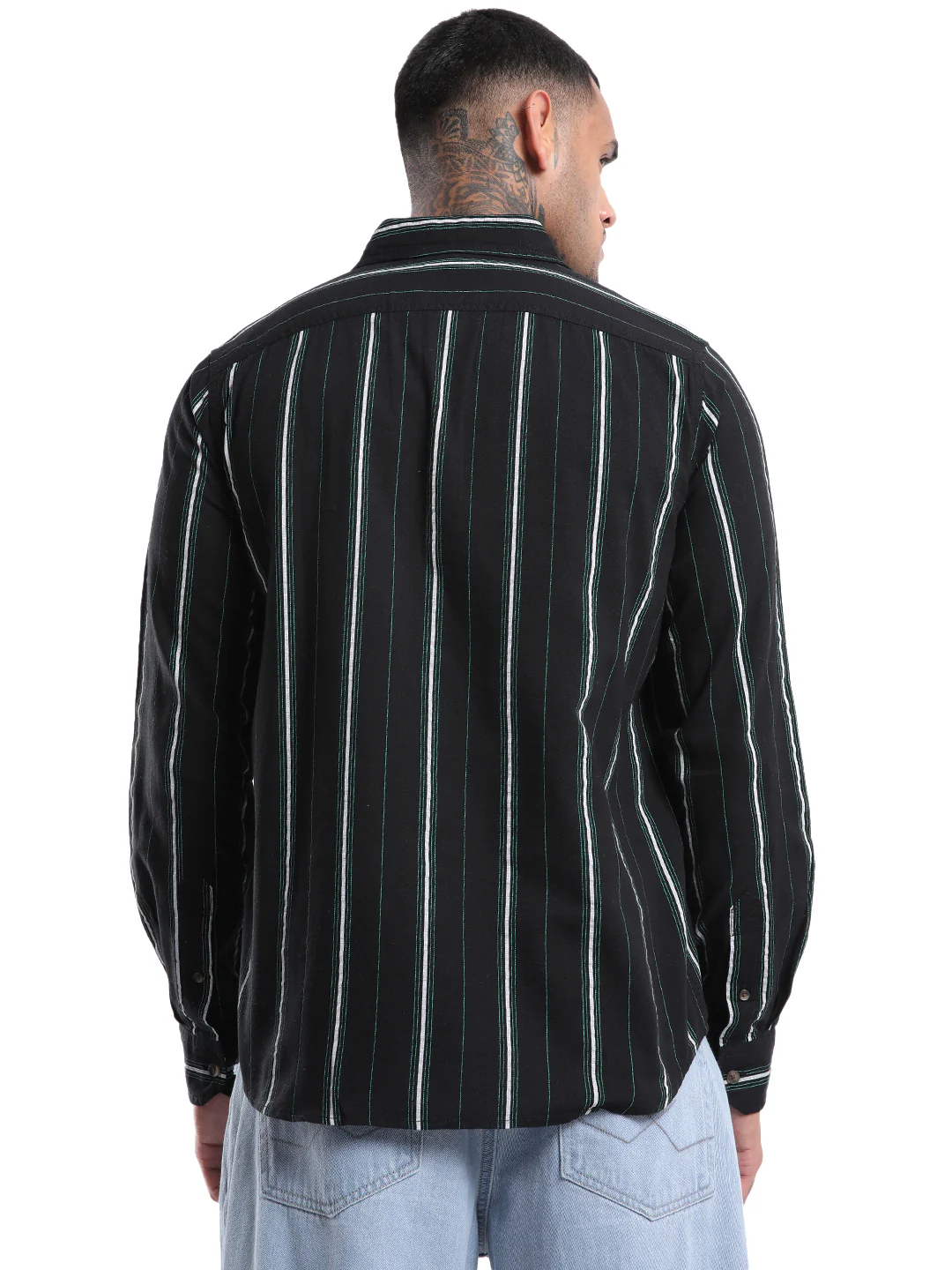 Elite Black & Green Striped Shirt - Image 3