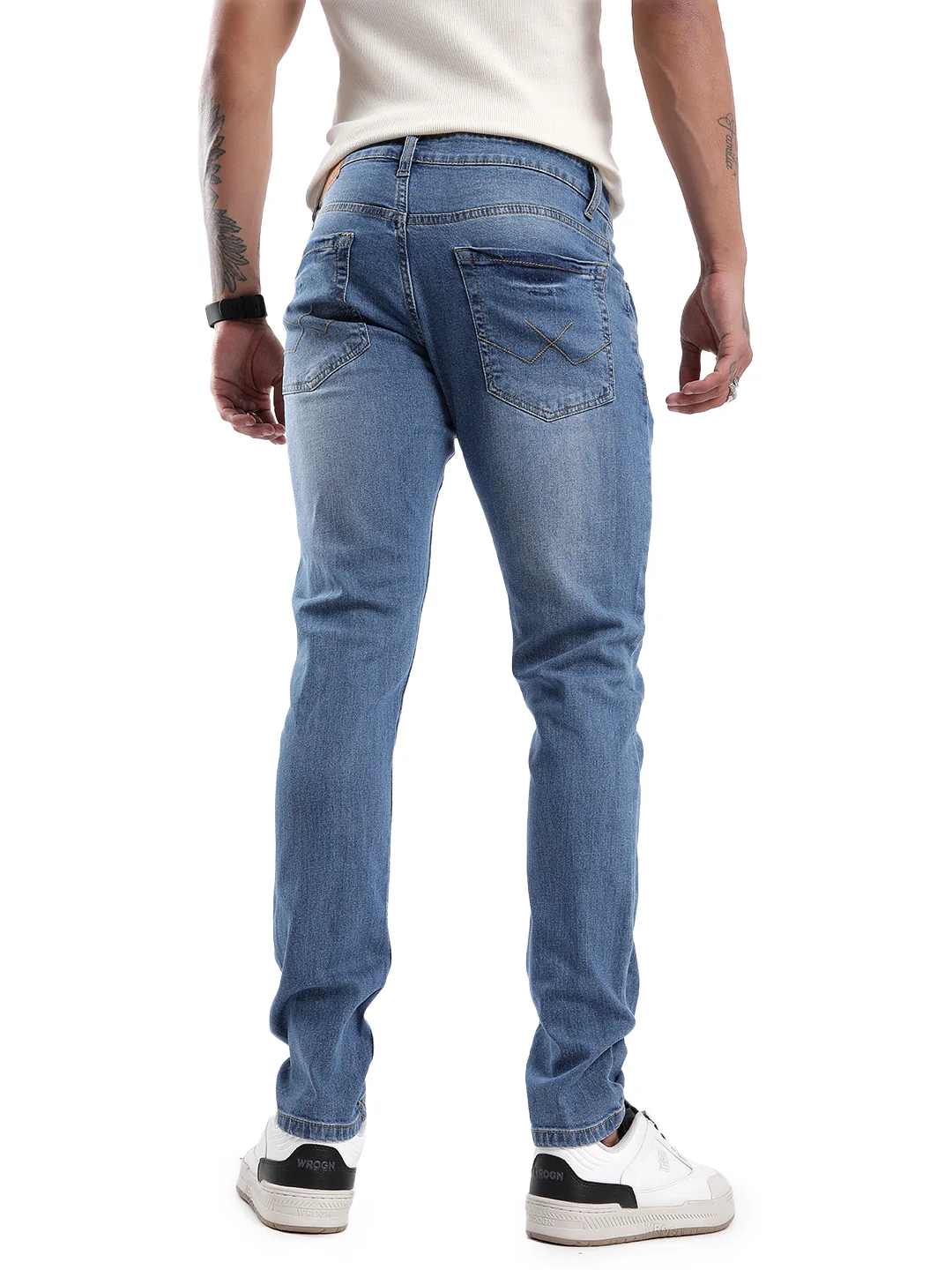 Elite Blue Five Pocket Jeans - Image 3