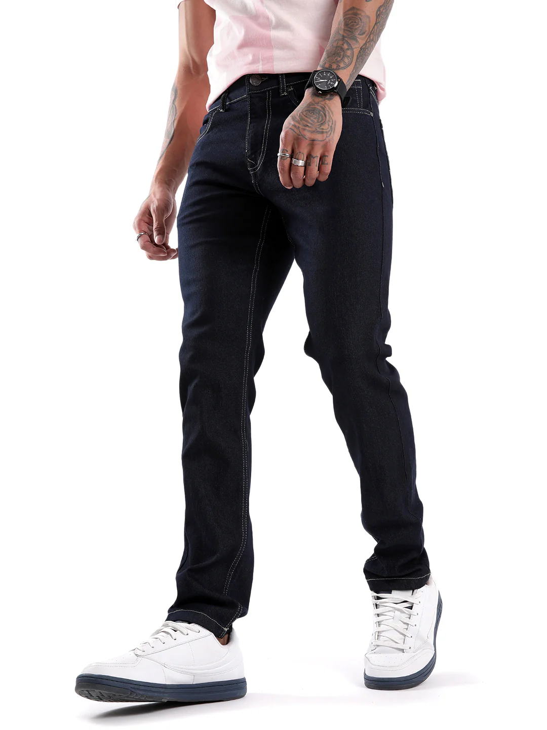Elite Dark Blue Twill Denim Jeans - Image 4