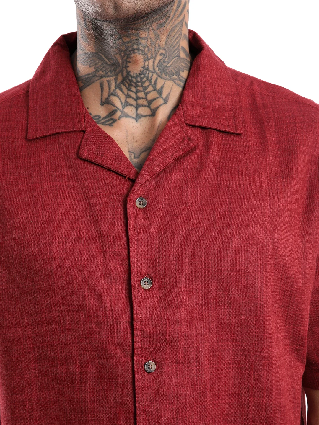 Elite Maroon Solid Shirt - Image 5
