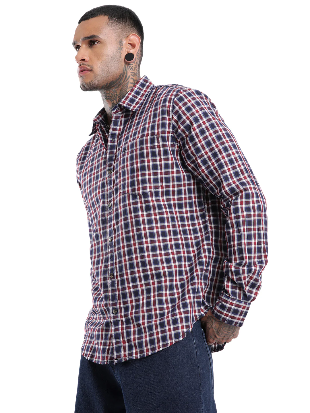 Elite Maroon & White Striped Shirt - Image 4
