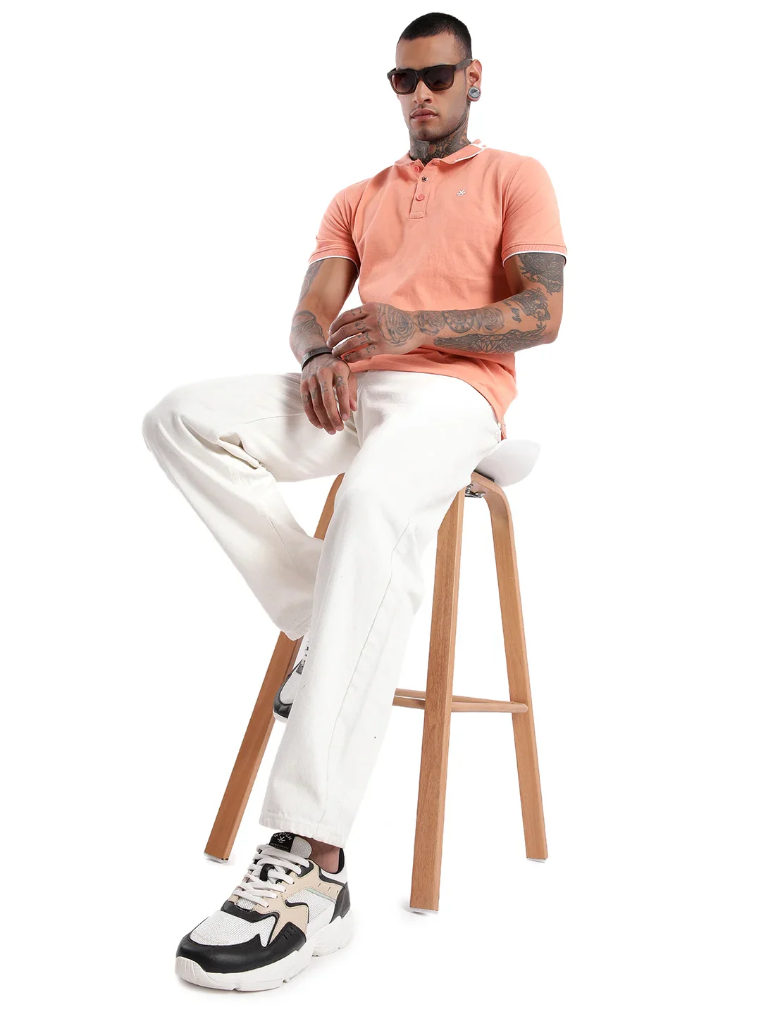 Elite Peach Tipping Collar Polo T-Shirt - Image 2