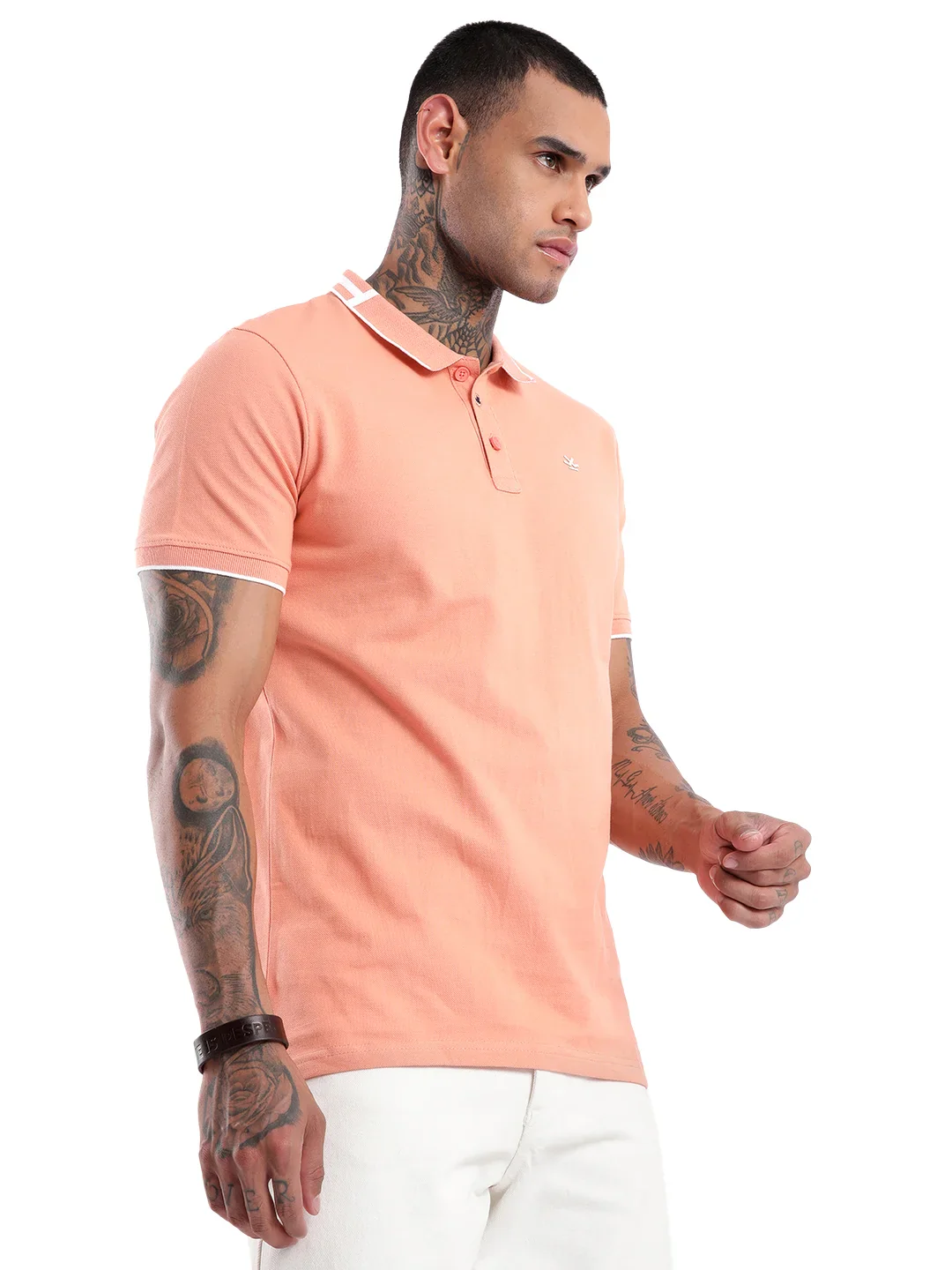 Elite Peach Tipping Collar Polo T-Shirt - Image 4