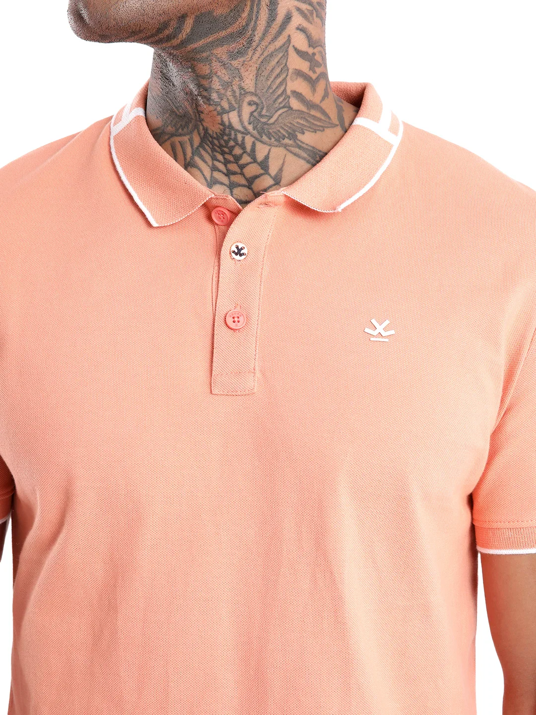 Elite Peach Tipping Collar Polo T-Shirt - Image 5