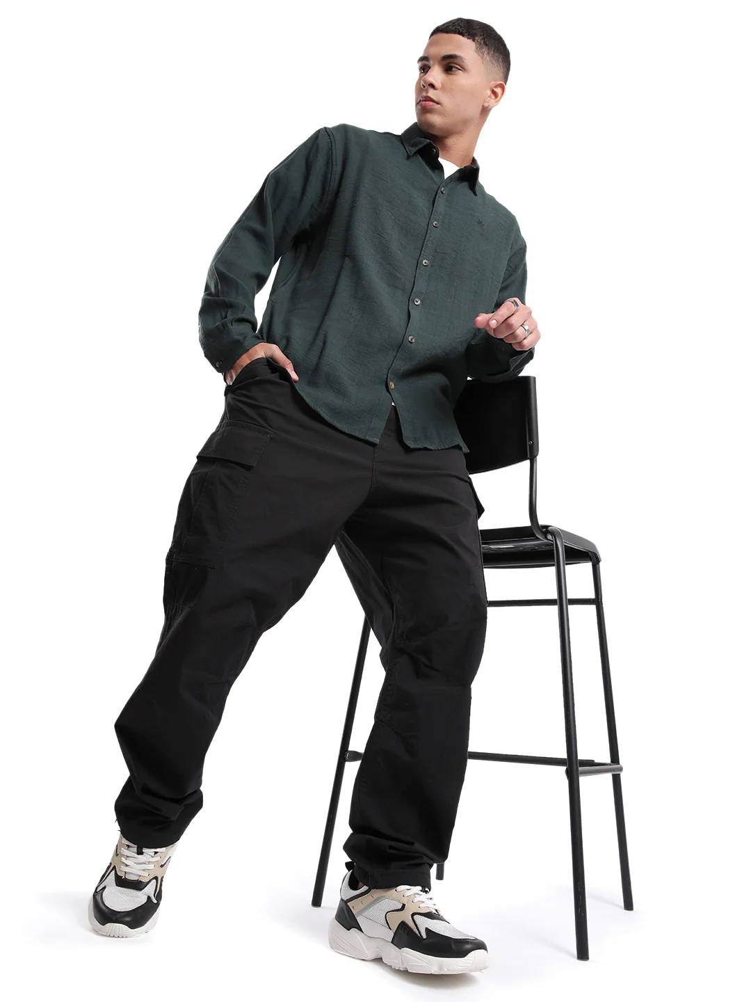 Elite Premium Dark Green Slim Fit Shirt - Image 2