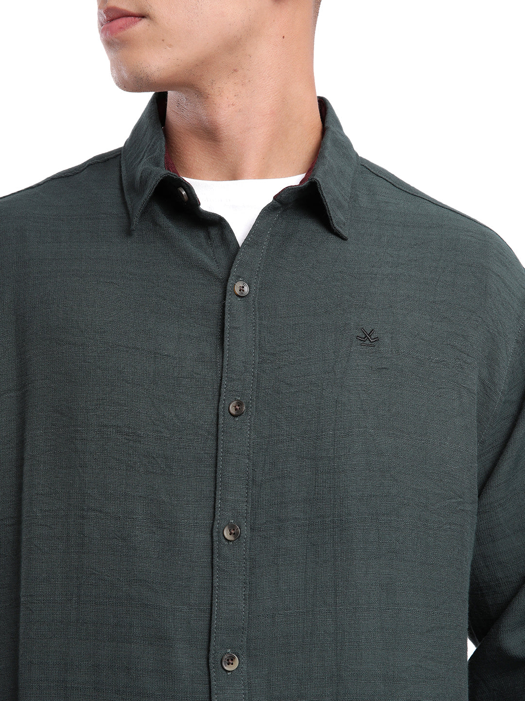 Elite Premium Dark Green Slim Fit Shirt - Image 5
