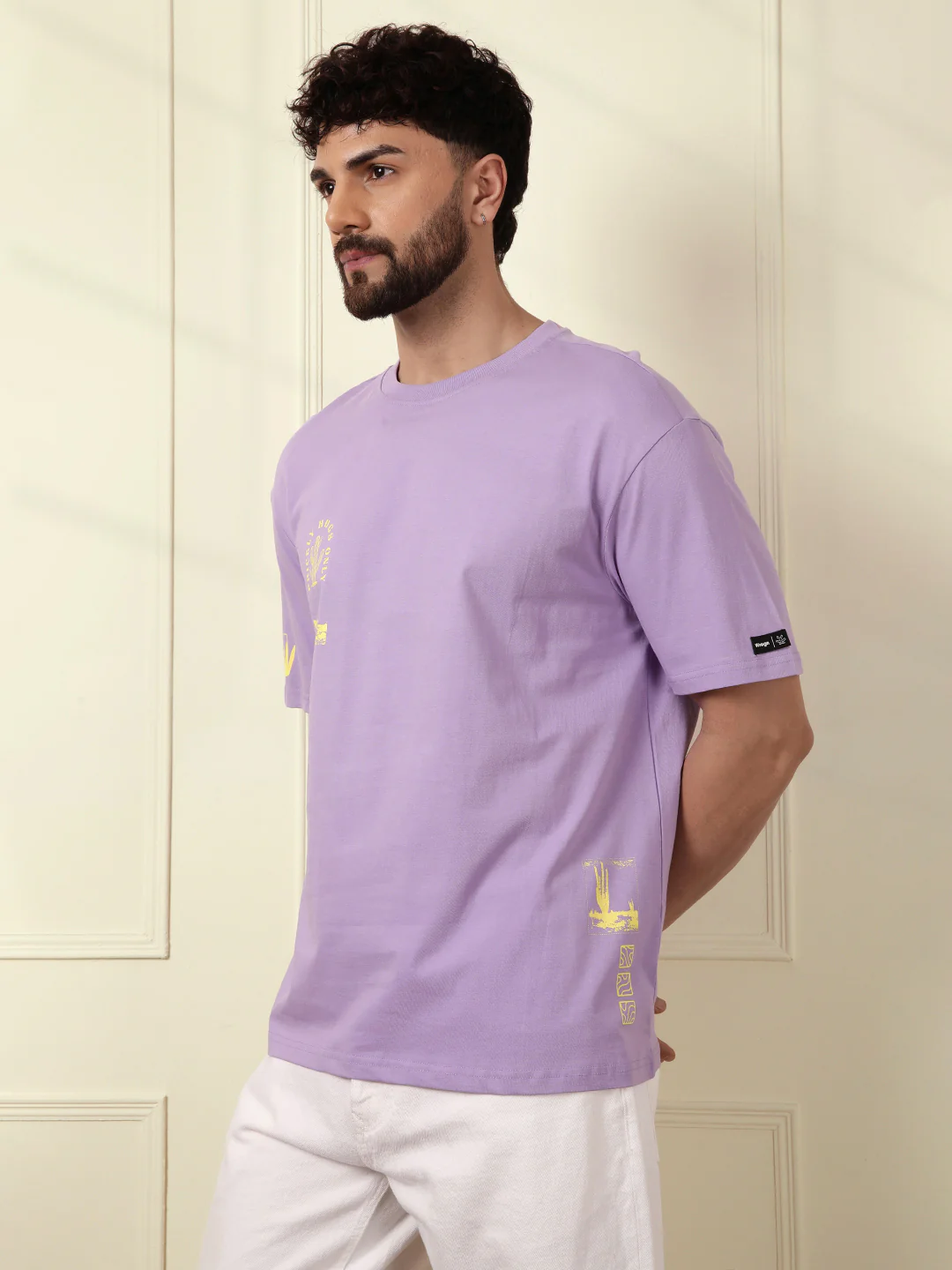 Elite Purple Printed Oversized T-Shirt - Image 4