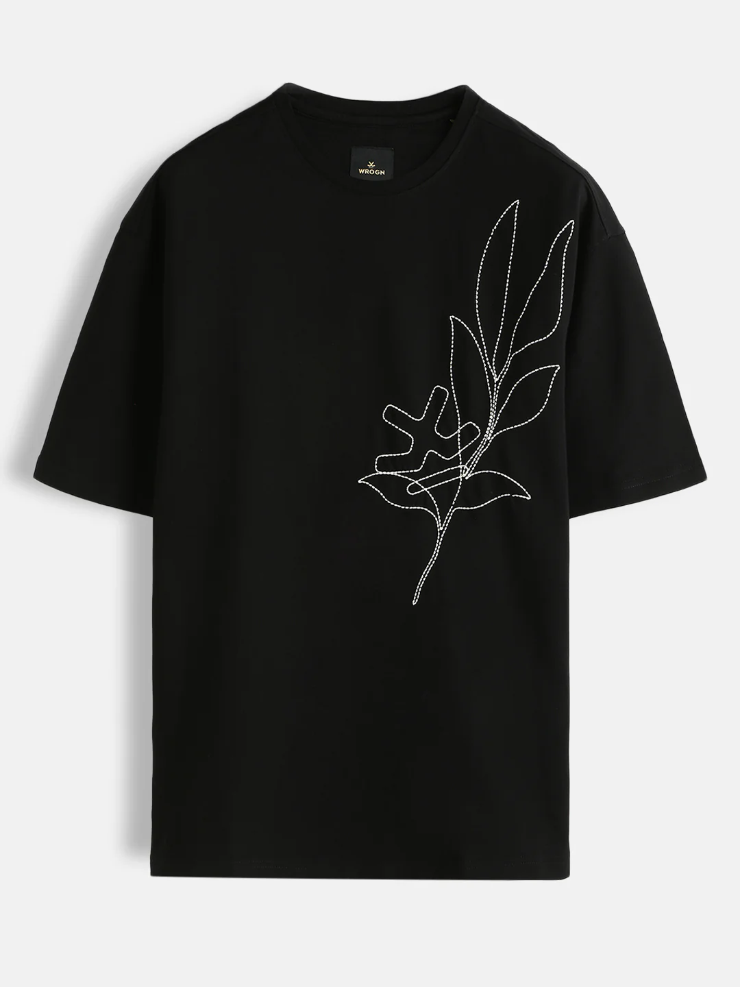 Embroidered Oversized T-Shirt | Black - Image 3