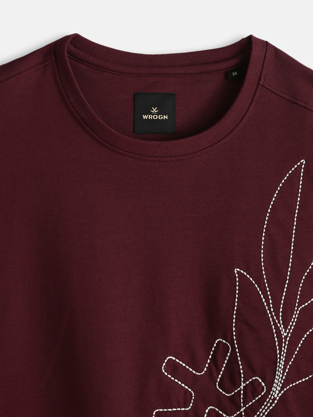 Embroidered Oversized T-Shirt | Maroon - Image 3