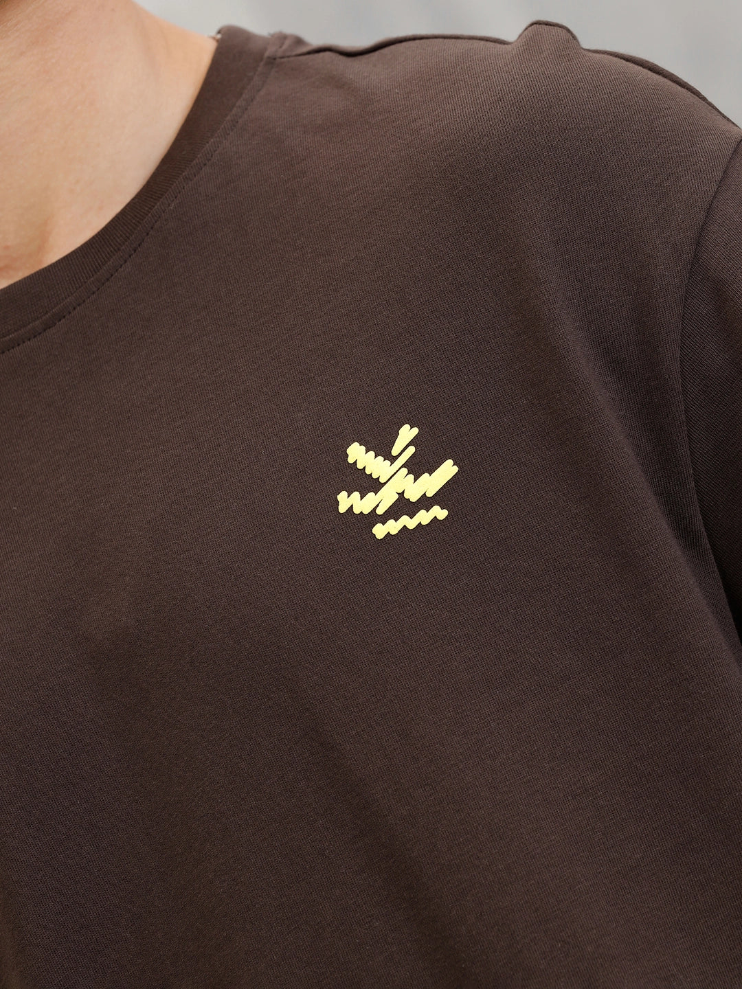 Embroidered & Printed Oversized T-Shirt | Brown - Image 5