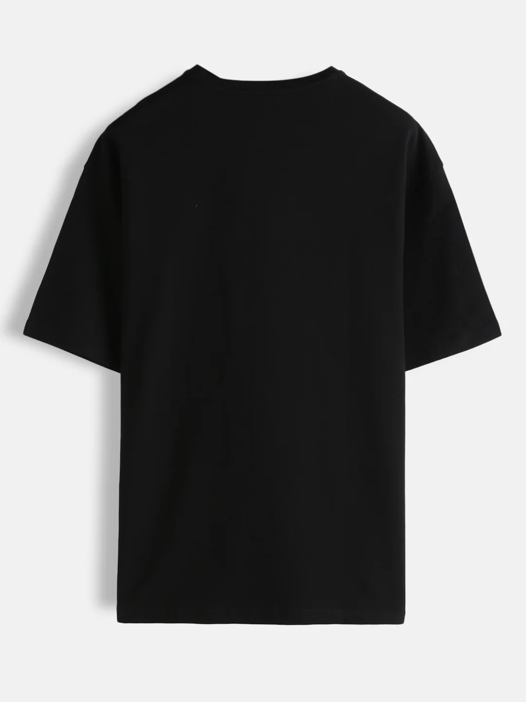 Embroidered Solid Oversized T-Shirt | Black - Image 4