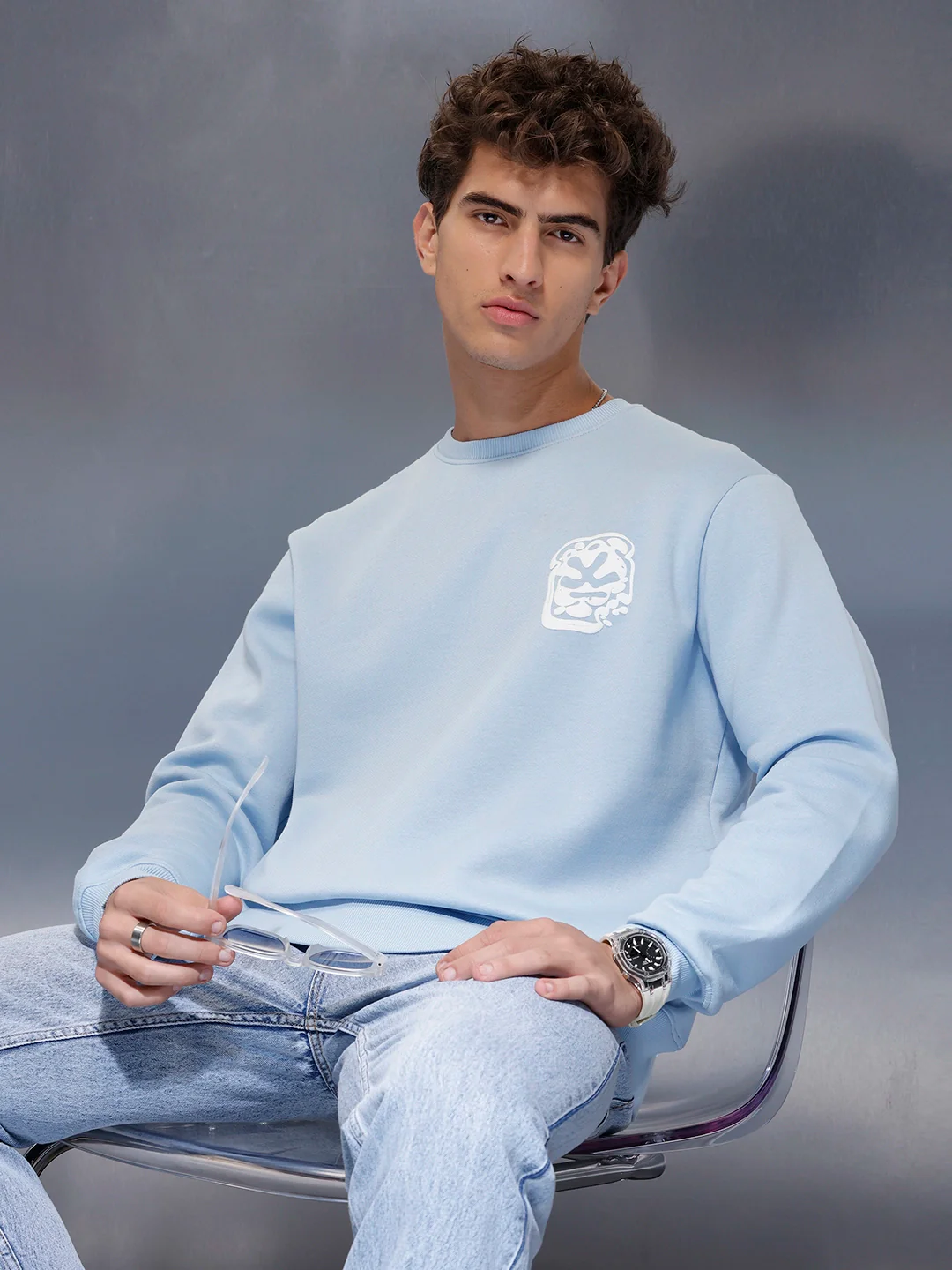 Essential Pastel Crewneck Sweatshirt | Light Blue - Image 7