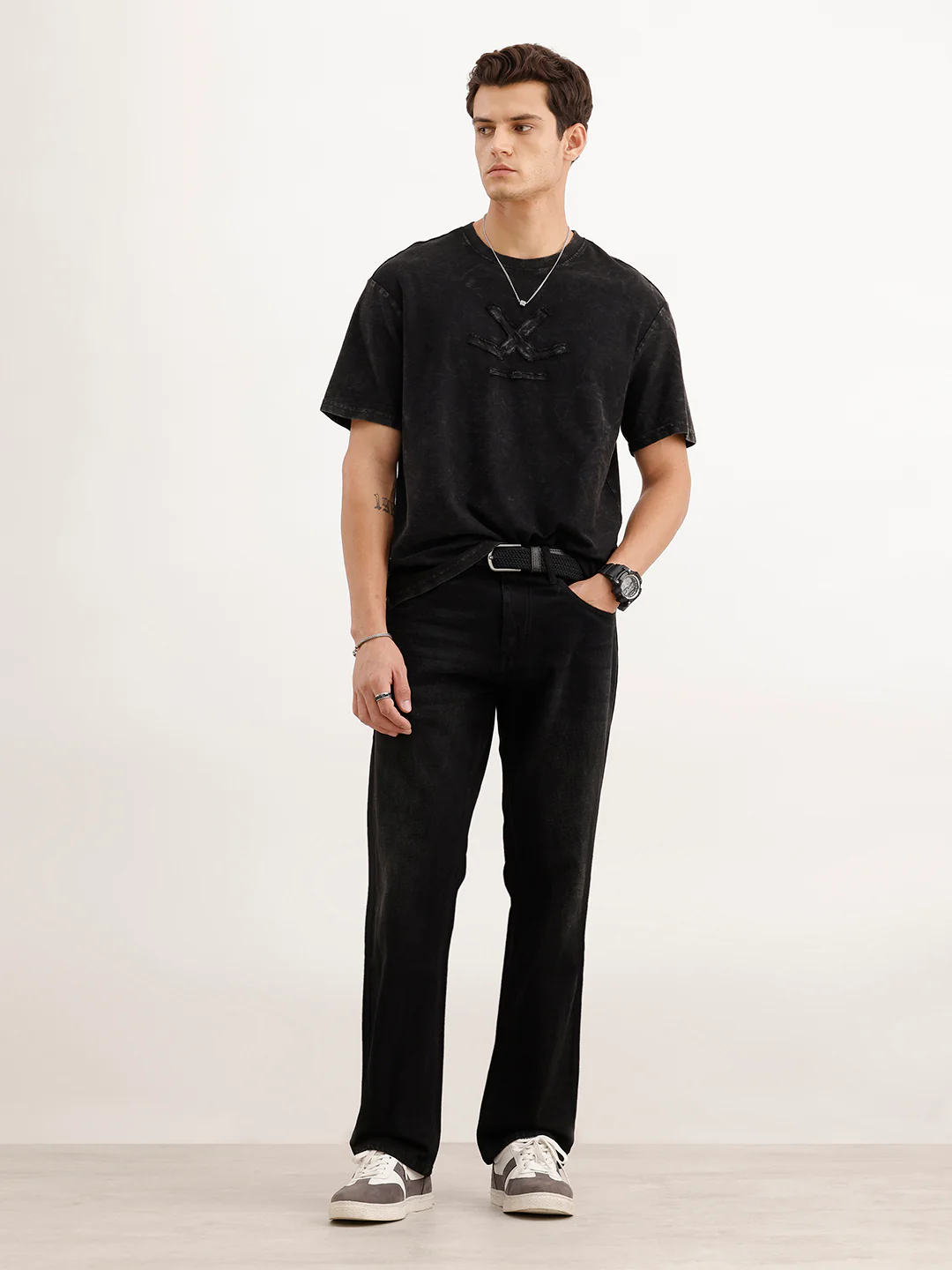 Faded Anti Fit Denim Jeans  | Black - Image 2