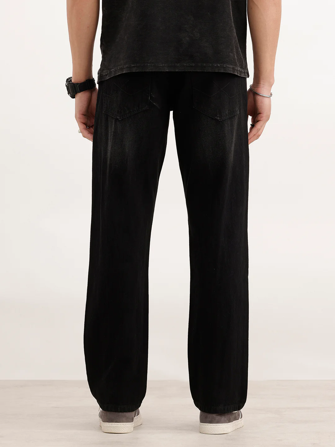 Faded Anti Fit Denim Jeans  | Black - Image 3